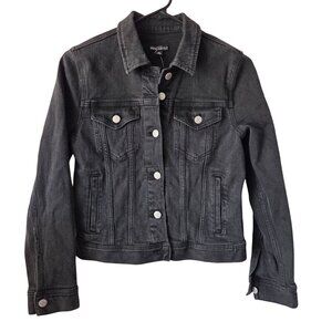 J.Crew Mercantile Womens Size XS Black Denim Jacket Cotton Blend Outerwear NEW